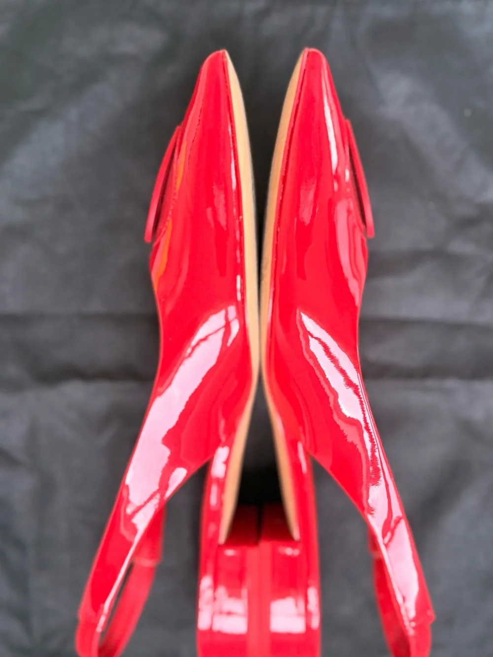 Kate Spade Red Patent Pointed Slingback Flats